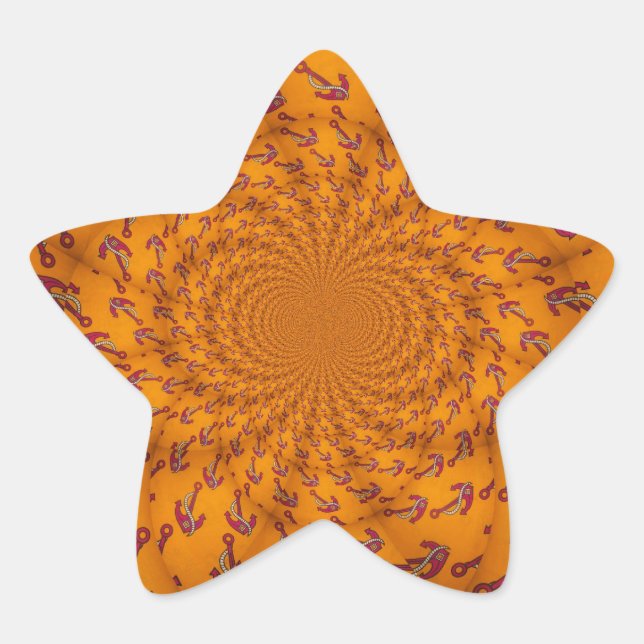 Kaleidoskop Anchor Art Print Stern-Aufkleber (Vorderseite)