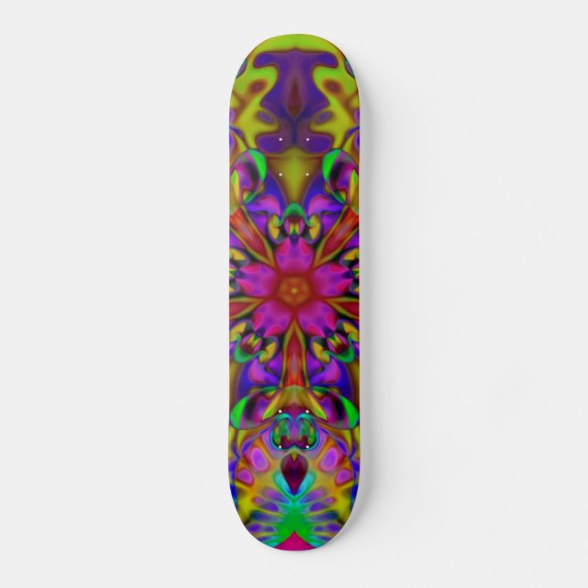 Kaleidoskop Apophysis Fraktal Art II Skateboard (Vorderseite)