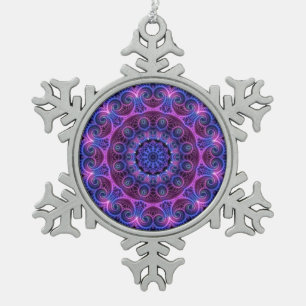Kaleidoskop Apophysis Mandala Hearts Schneeflocken Zinn-Ornament