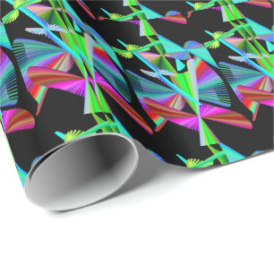Kaleidoskop Art Red Green Lila Blue Geschenkpapier