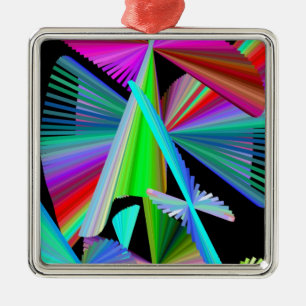 Kaleidoskop Art Red Green Lila Blue Silbernes Ornament
