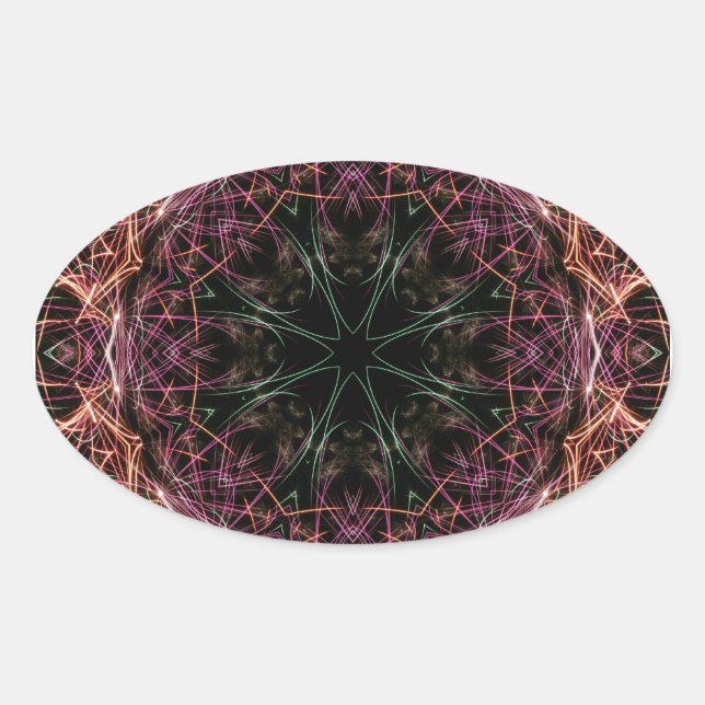 Kaleidoskop-Aufkleber Ovaler Aufkleber (Vorderseite)