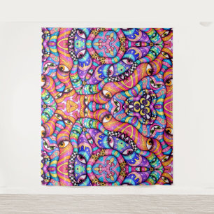 Kaleidoskop-Augen Psychedelisches Augenmuster Wandteppich