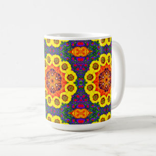 Kaleidoskop aus goldenen Blumen Kaffeetasse