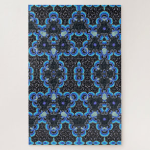 Kaleidoskop, blau/schwarz/lila puzzle