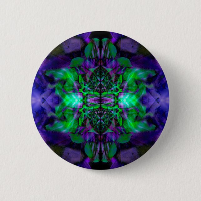 Kaleidoskop-Blume Button (Vorderseite)