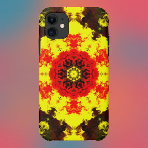 Kaleidoskop-Blume Gelb und Rot Case-Mate iPhone Hülle