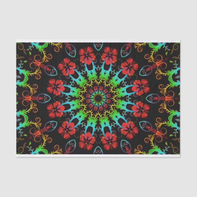 Kaleidoskop-Blumen-Hibiskus II + Ihre Idee Seidenpapier (Vorderseite)