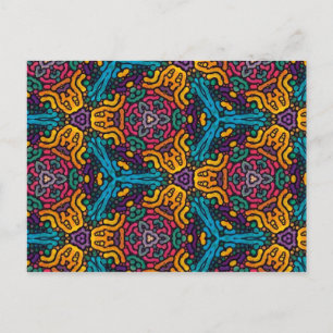 Kaleidoskop-Blumen-Postkarte Postkarte