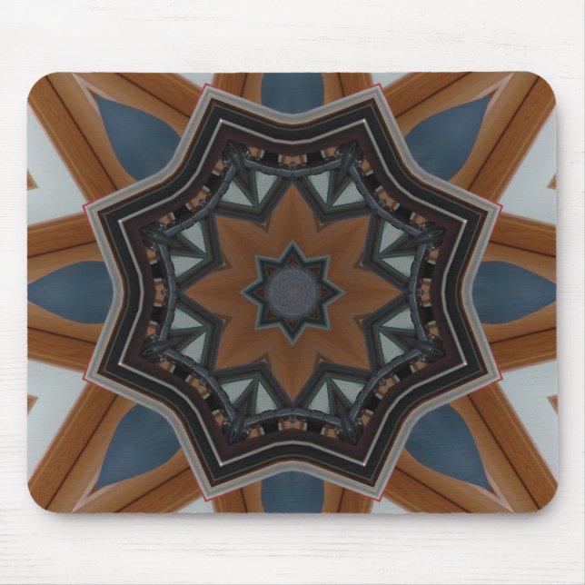 Kaleidoskop Brauner Stern Mousepad (Vorne)
