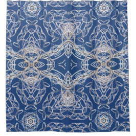 Kaleidoskop Bright Blue, White, Single Star Duschvorhang