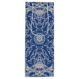 Kaleidoskop Bright Blue, White, Single Star Geschenktüte Für Weinflaschen