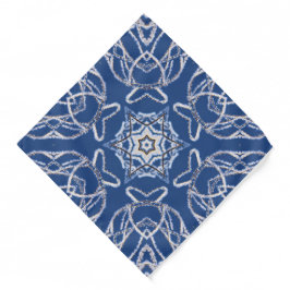 Kaleidoskop Bright Blue, White, Single Star Halstuch