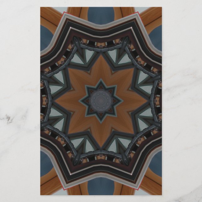 Kaleidoskop Brown Star Muster.. Briefpapier (Vorderseite)