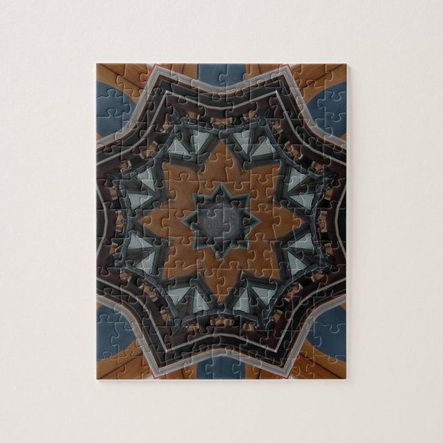 Kaleidoskop Brown Star Muster.. Puzzle (Vertikal)