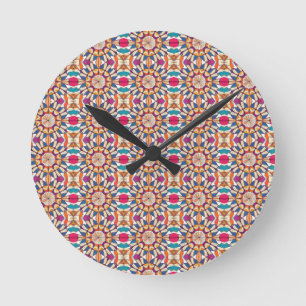 Kaleidoskop der Bücher Runde Wanduhr