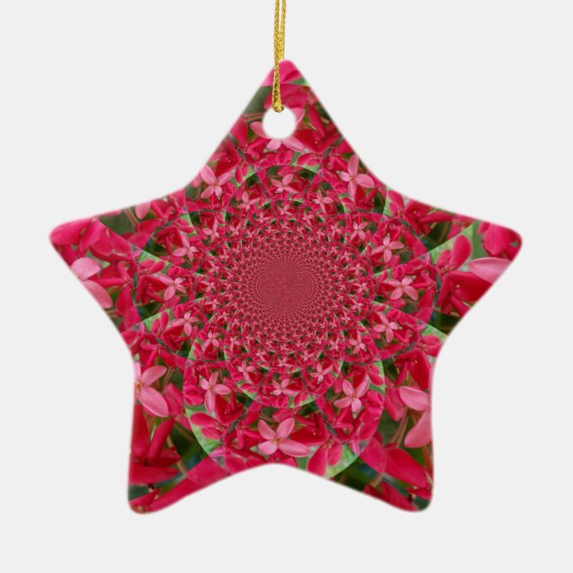 Kaleidoskop der Krimson: Blume der Blutmilch Keramikornament (Vorne)