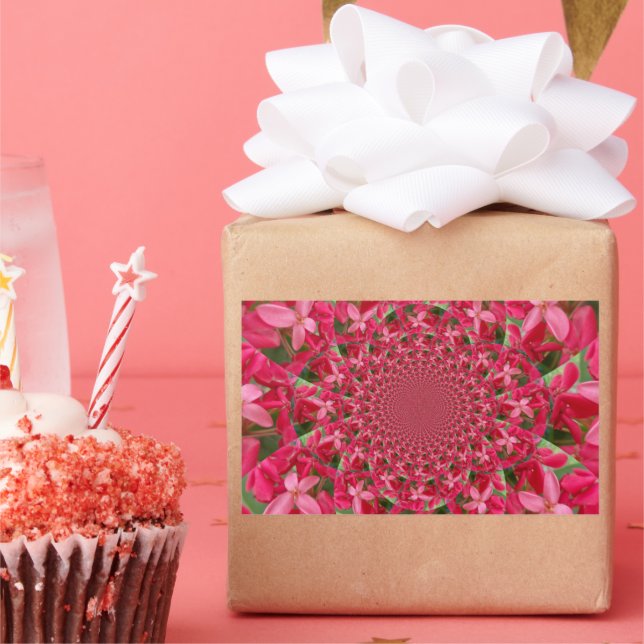 Kaleidoskop der Krimson: Blume der Blutmilch Rechteckiger Aufkleber (Party)