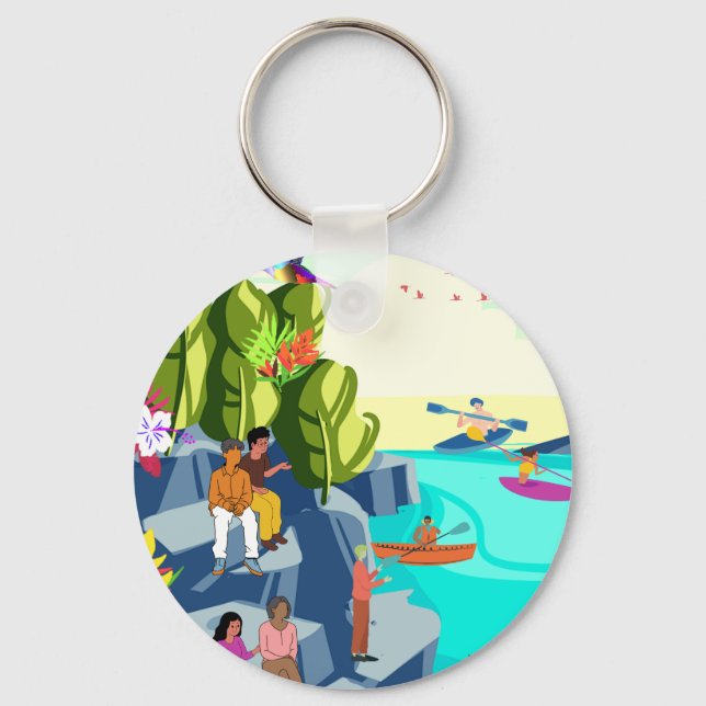 Kaleidoskop der Schönheit der Natur in Kayaking Bl Schlüsselanhänger (Vorderseite)
