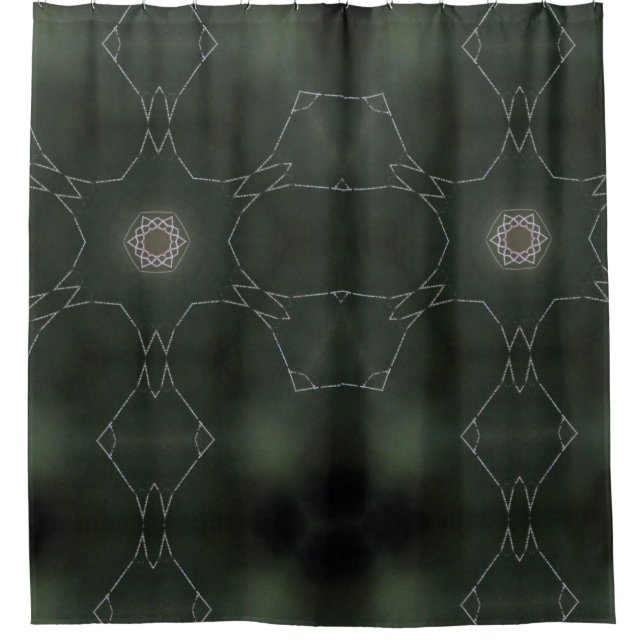 Kaleidoskop des Schwarzen Hintergrundes der Dew St Duschvorhang (Vorderseite)