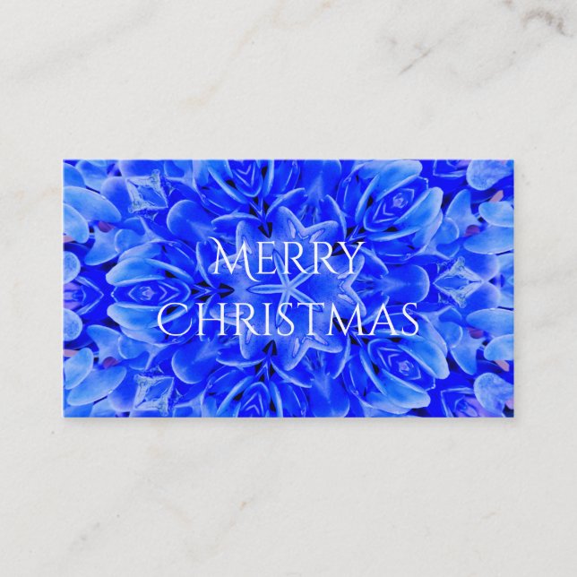 Kaleidoskop Design Blau Lila Blumenart Visitenkarte (Vorderseite)