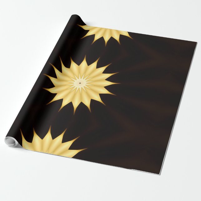 Kaleidoskop Design Bright Yellow Star Geschenkpapier (Ungerollt)