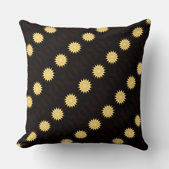 Kaleidoskop Design Bright Yellow Star Kissen (Vorderseite)