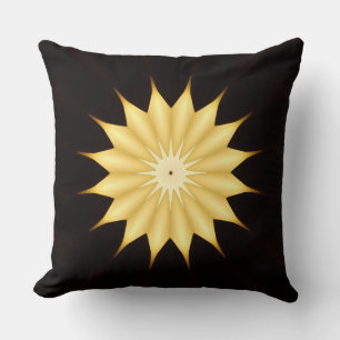 Kaleidoskop Design Bright Yellow Star Kissen