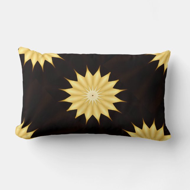 Kaleidoskop Design Bright Yellow Star Lendenkissen (Vorderseite)