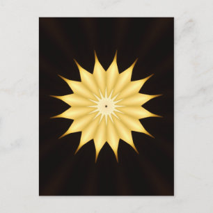Kaleidoskop Design Bright Yellow Star Postkarte