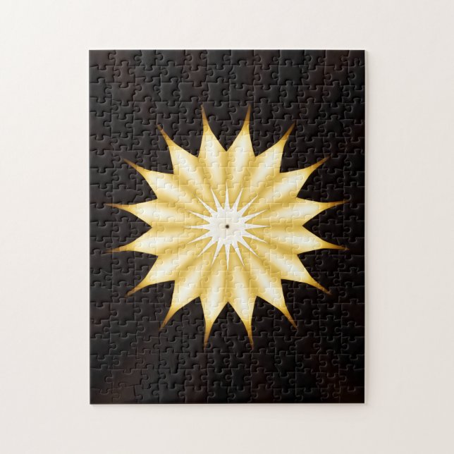 Kaleidoskop Design Bright Yellow Star Puzzle (Vertikal)