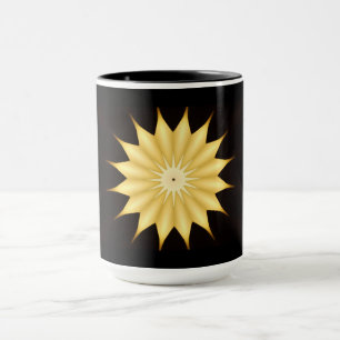 Kaleidoskop Design Bright Yellow Star Tasse