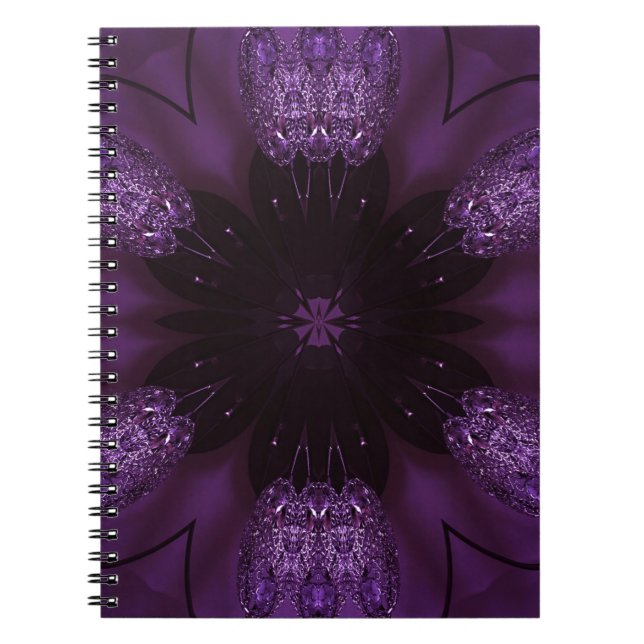 Kaleidoskop Design Chic Elegante Shiny Lila Notizblock (Vorderseite)