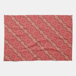 Kaleidoskop Design Floral Red Handtuch