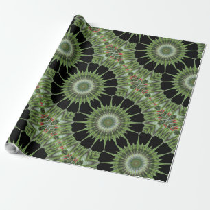 Kaleidoskop Design Green Black Geschenkpapier