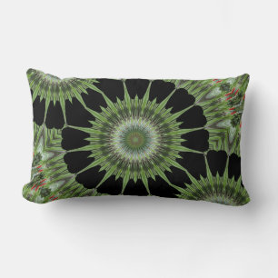 Kaleidoskop Design Green Black Lendenkissen
