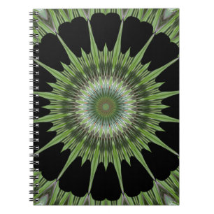 Kaleidoskop Design Green Black Notizblock