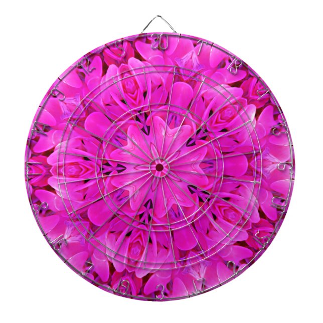 Kaleidoskop Design Hot rosa Blumenkunst Dartscheibe (vorne)