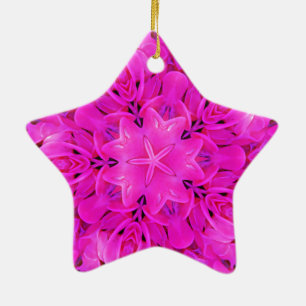 Kaleidoskop Design Hot rosa Blumenkunst Keramikornament