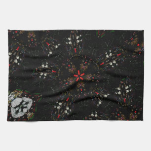 Kaleidoskop Design Schwarz-Flora-Muster Küchentuch