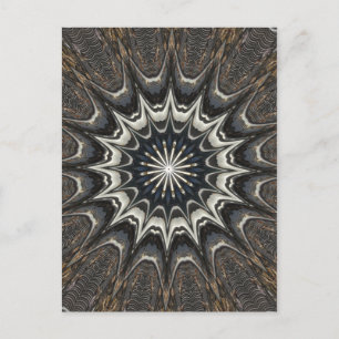 Kaleidoskop Design Schwarz Grau Weiße Kunst Postkarte