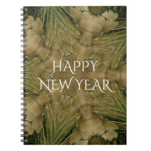 Kaleidoskop Design Star aus Pampas Grass Green Notizblock