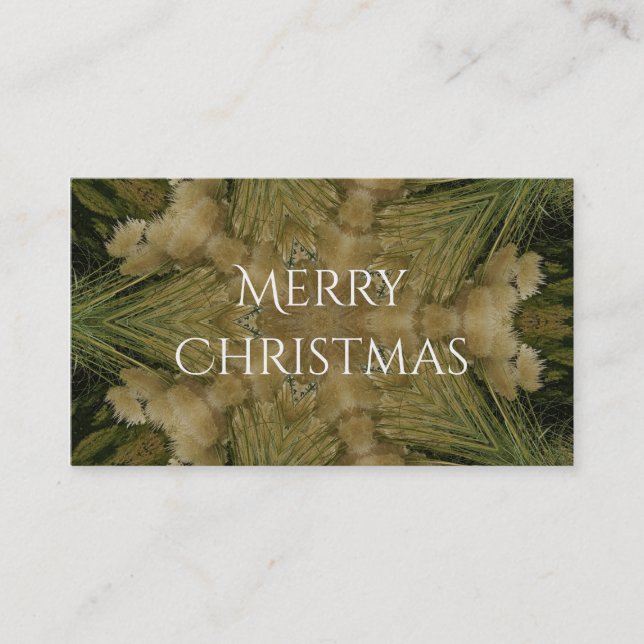 Kaleidoskop Design Star aus Pampas Grass Green Visitenkarte (Vorderseite)