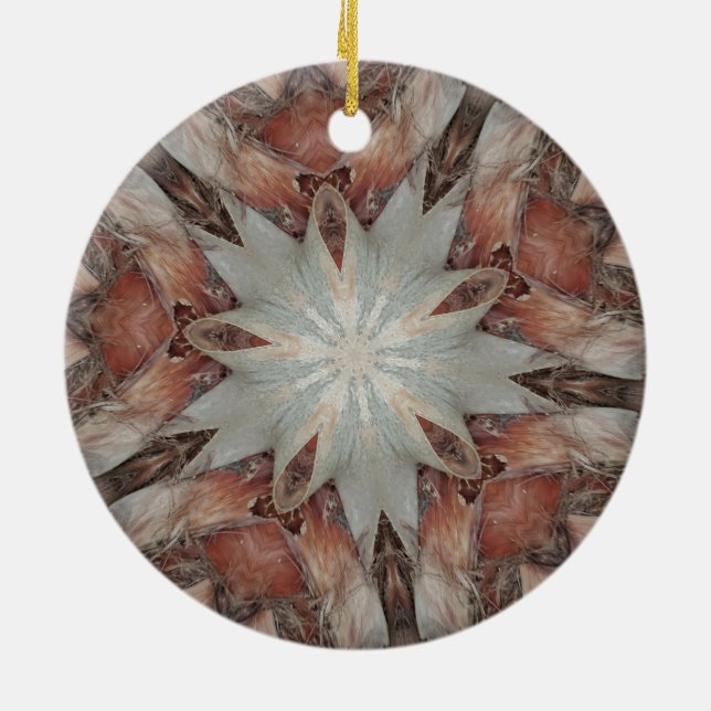 Kaleidoskop Design Star von Trunk of Palm Tree Keramikornament (Hinten)