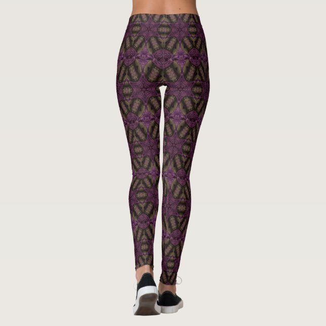 Kaleidoskop Design Stars Lila Violetmuster Leggings (Rückseite)
