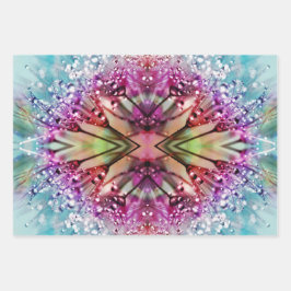 Kaleidoskop-Dewdrops: Abstrakte Kunst der Blumen Geschenkpapier Set