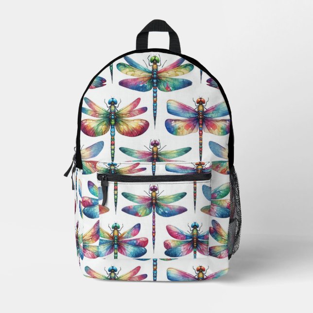 Kaleidoskop Dragonflies Bedruckter Rucksack (Vorderseite)