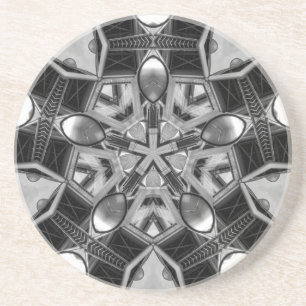 Kaleidoskop dunkelgrauer Star.. Getränkeuntersetzer