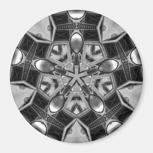Kaleidoskop dunkelgrauer Star.. Magnet (Vorne)