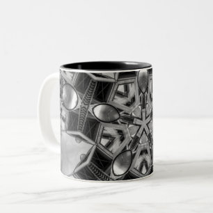 Kaleidoskop dunkelgrauer Star.. Zweifarbige Tasse